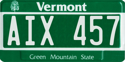 VT license plate AIX457