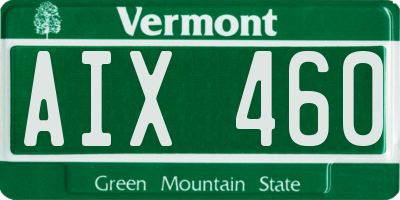 VT license plate AIX460