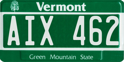 VT license plate AIX462