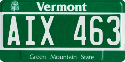 VT license plate AIX463