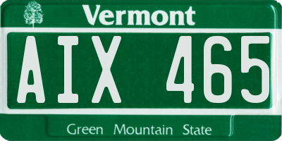 VT license plate AIX465