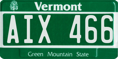 VT license plate AIX466