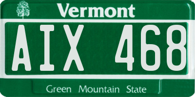 VT license plate AIX468