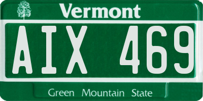 VT license plate AIX469