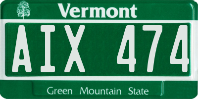 VT license plate AIX474