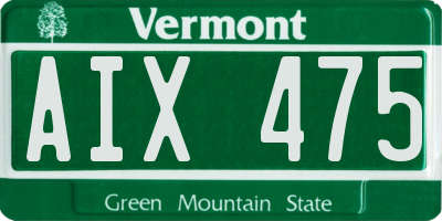 VT license plate AIX475