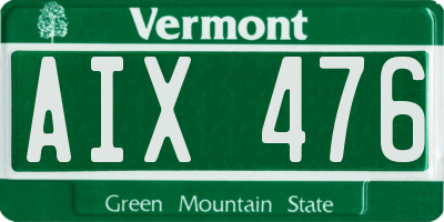 VT license plate AIX476
