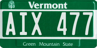 VT license plate AIX477
