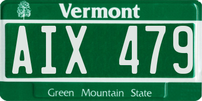 VT license plate AIX479