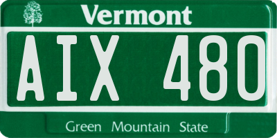 VT license plate AIX480