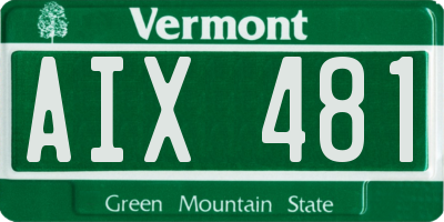 VT license plate AIX481