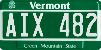 VT license plate AIX482
