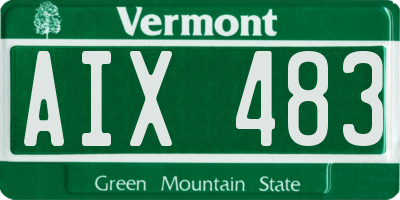 VT license plate AIX483