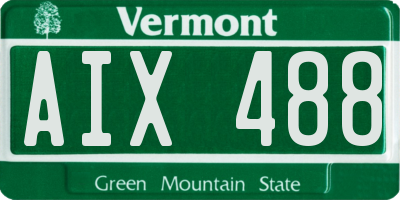 VT license plate AIX488