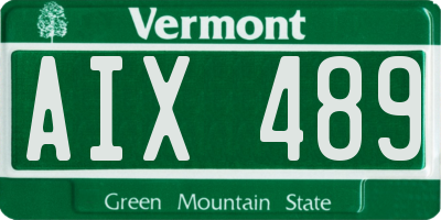 VT license plate AIX489