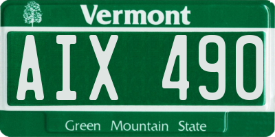 VT license plate AIX490
