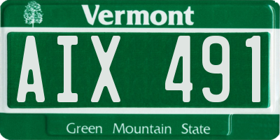 VT license plate AIX491