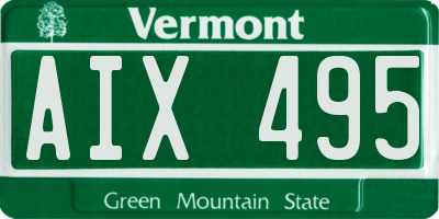 VT license plate AIX495