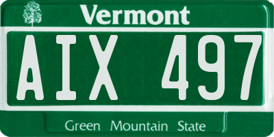 VT license plate AIX497