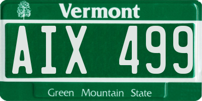 VT license plate AIX499