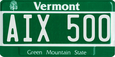 VT license plate AIX500