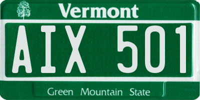 VT license plate AIX501