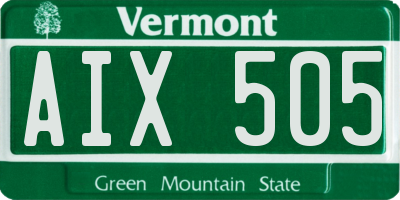 VT license plate AIX505