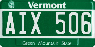 VT license plate AIX506