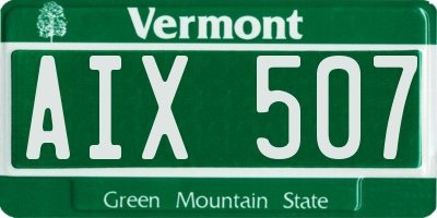 VT license plate AIX507