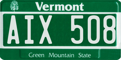 VT license plate AIX508