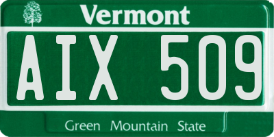 VT license plate AIX509
