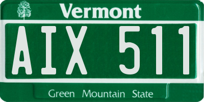 VT license plate AIX511