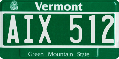 VT license plate AIX512