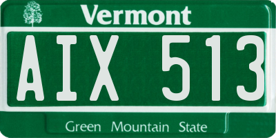VT license plate AIX513