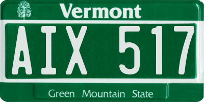 VT license plate AIX517