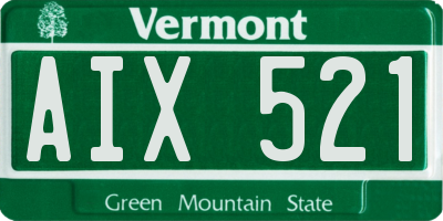 VT license plate AIX521