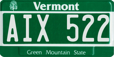 VT license plate AIX522