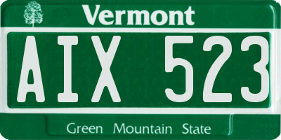 VT license plate AIX523