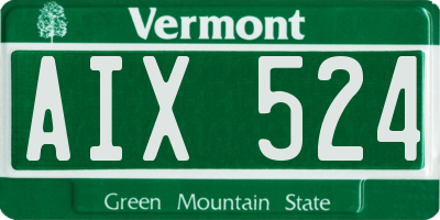 VT license plate AIX524