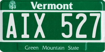 VT license plate AIX527