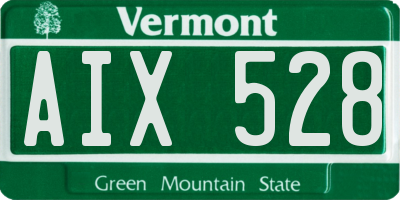 VT license plate AIX528