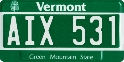 VT license plate AIX531
