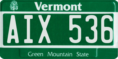 VT license plate AIX536