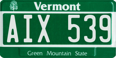 VT license plate AIX539