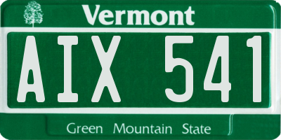 VT license plate AIX541