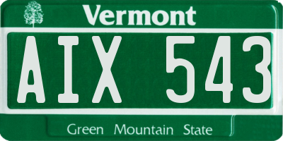 VT license plate AIX543