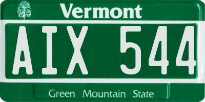 VT license plate AIX544