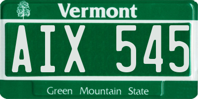 VT license plate AIX545
