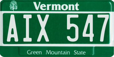 VT license plate AIX547
