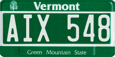 VT license plate AIX548